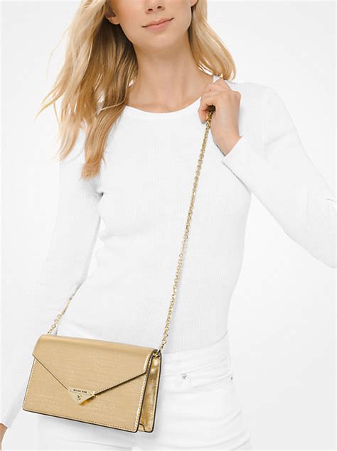 michael michael kors grace medium metallic leather envelope clutch|MICHAEL KORS Grace Medium Metallic Leather Envelope Gold .